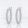 Mini Moissanite Magic: Delicate Silver Hoop Earrings - Dazzle and Grace