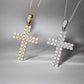 Pave Moissanite Cross Pendant in Silver - Dazzle and Grace