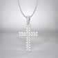 Pave Moissanite Cross Pendant in Silver - Dazzle and Grace