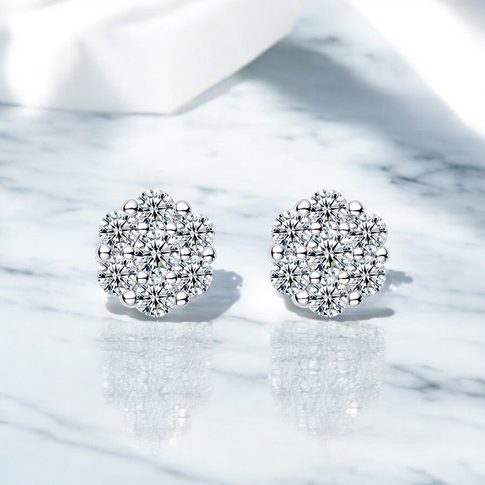 Pave Stud Moissanite Earrings - Dazzle and Grace