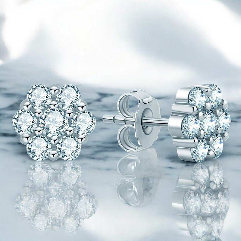 Pave Stud Moissanite Earrings - Dazzle and Grace