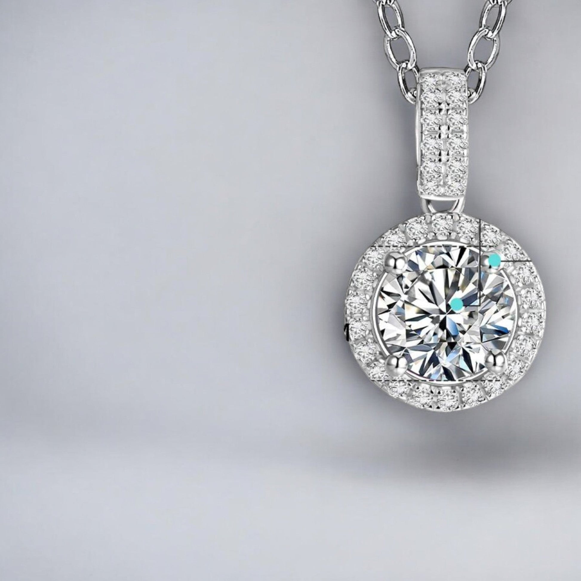 Round Moissanite Pendant with GRA Certificate in Sterling Silver - Dazzle and Grace