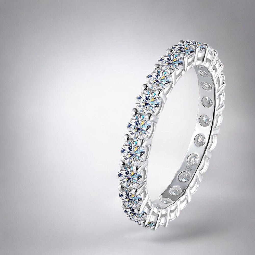 Single Row Moissanite Eternity Band - Dazzle and Grace