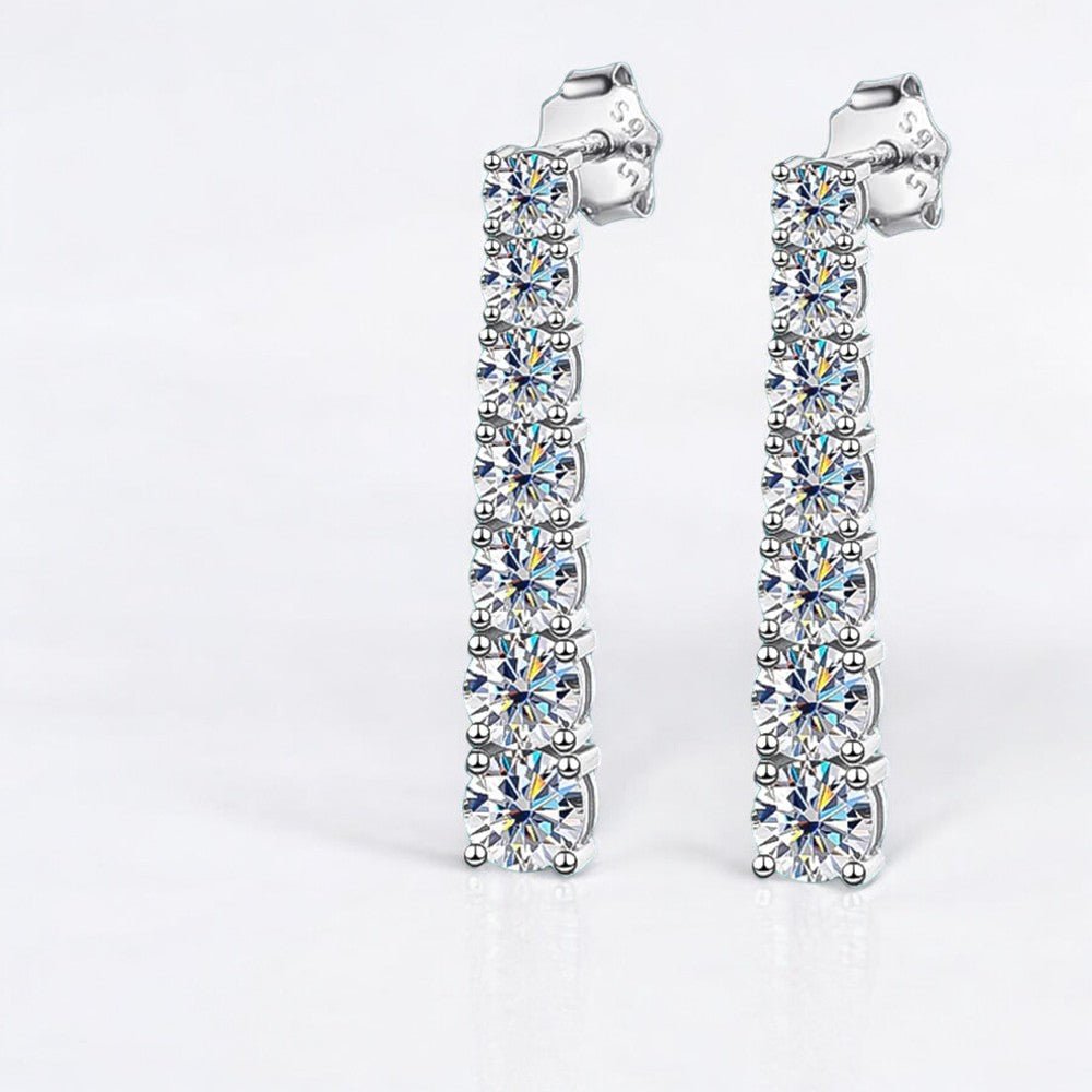 Sleek and Sparkling Rectangular Moissanite Drops - Dazzle and Grace