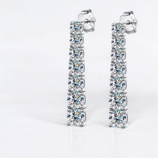 Sleek and Sparkling Rectangular Moissanite Drops - Dazzle and Grace