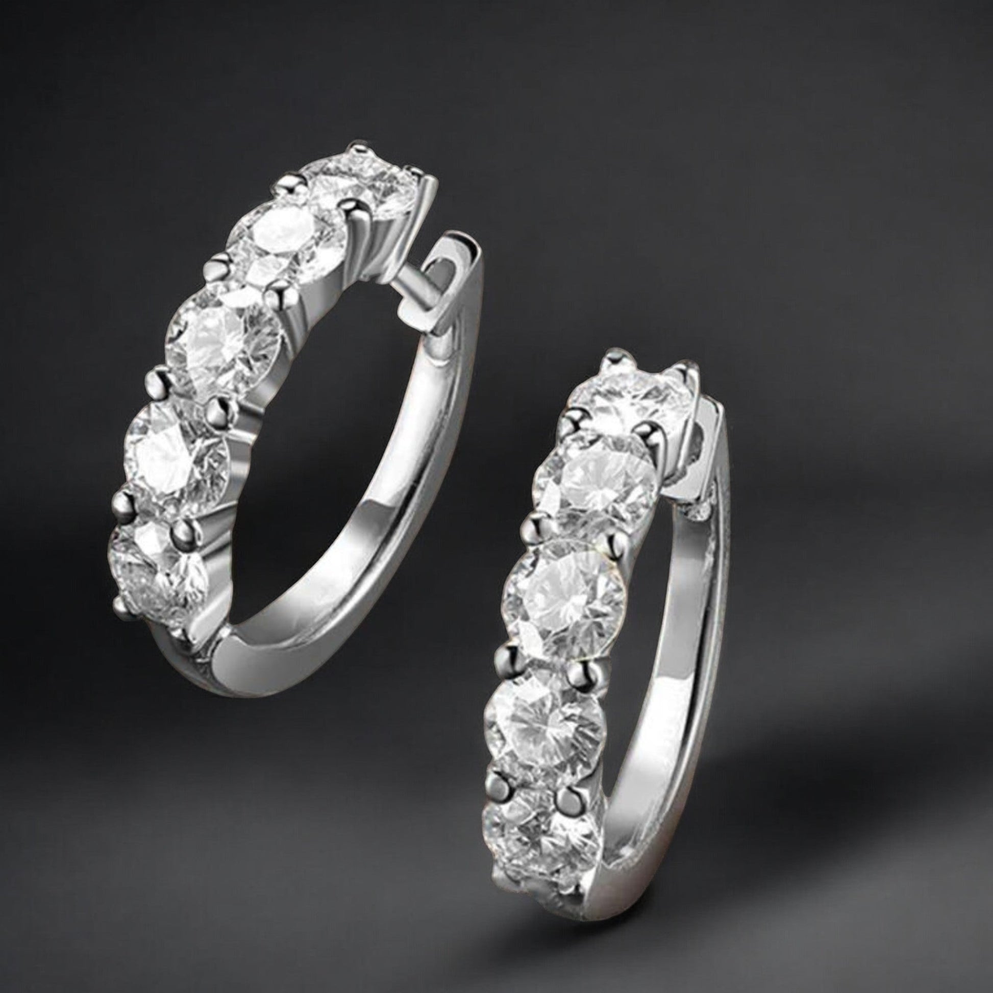 Small One Sided Sparkling Hoop Moissanite Earrings - Dazzle and Grace