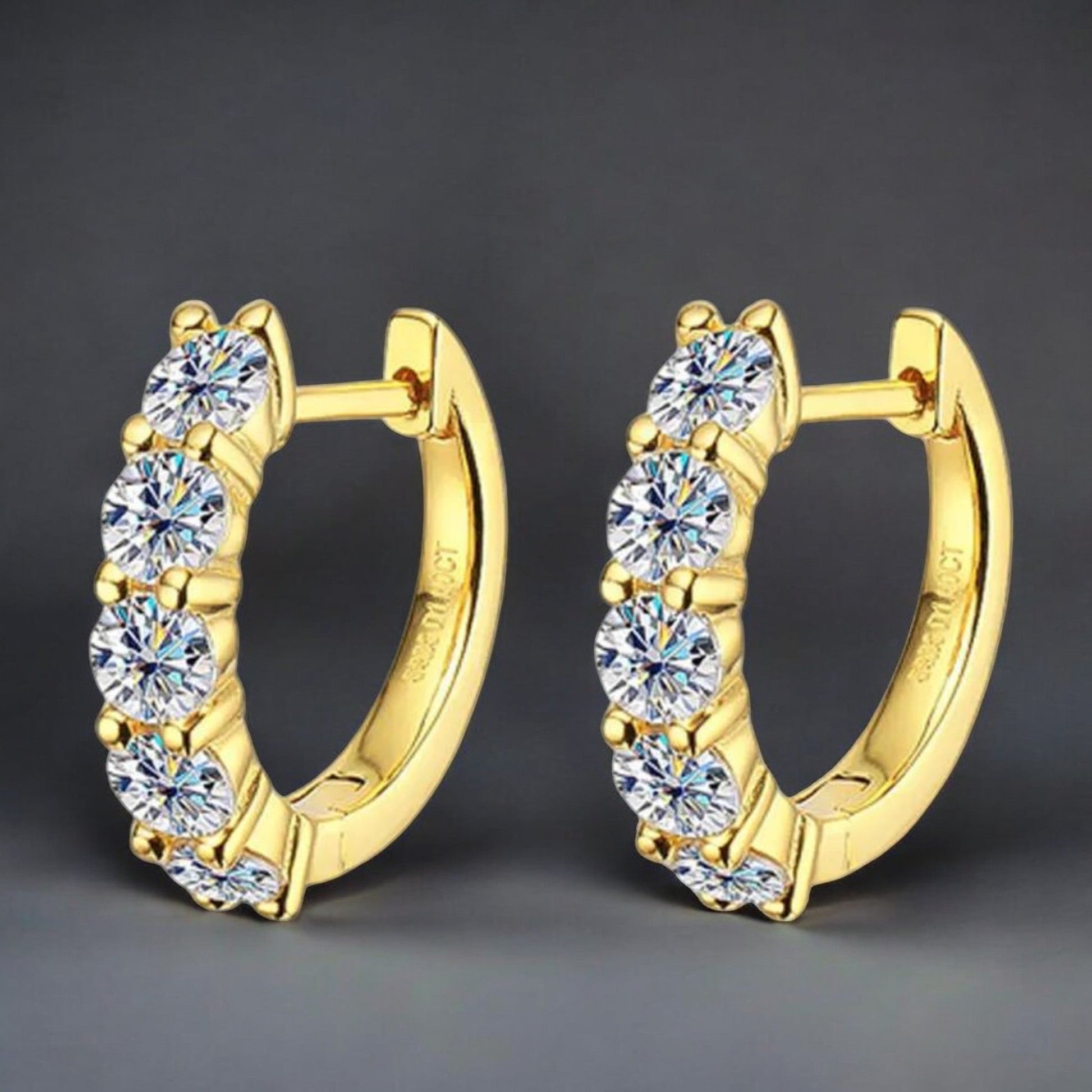 Small One Sided Sparkling Hoop Moissanite Earrings - Dazzle and Grace