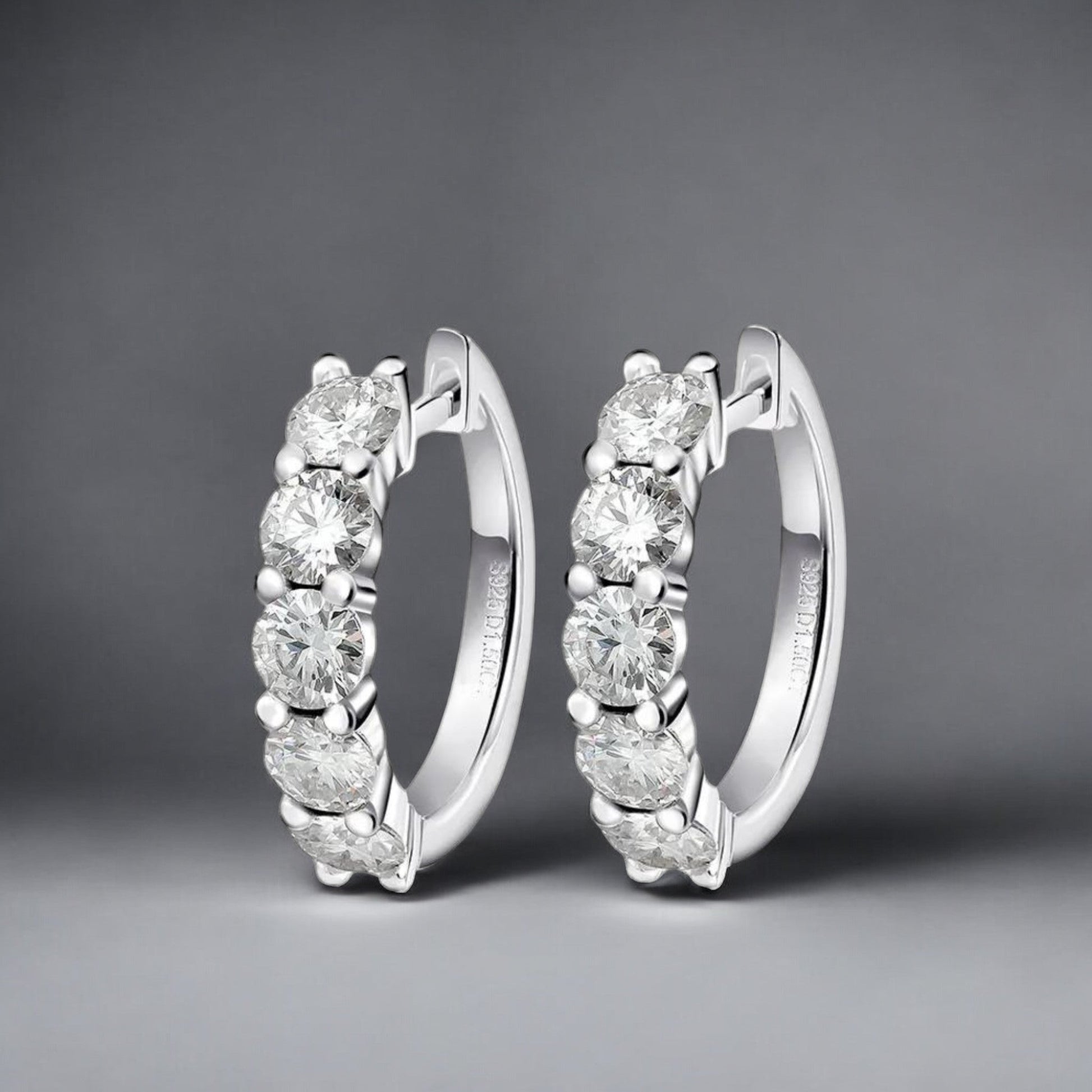 Small One Sided Sparkling Hoop Moissanite Earrings - Dazzle and Grace