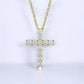 Sparkling 3mm Moissanite Cross Pendant Necklace - Dazzle and Grace