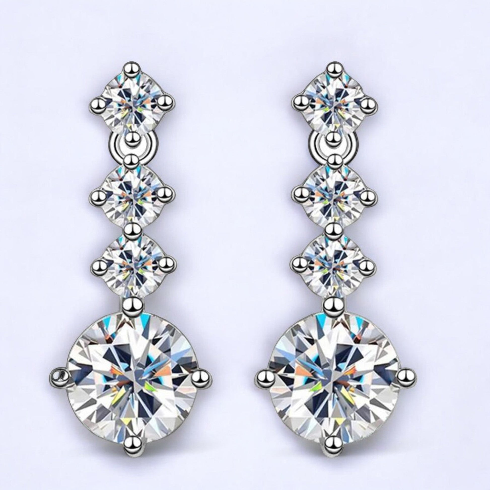 Sparkling Moissanite Dangle Earrings - Dazzle and Grace