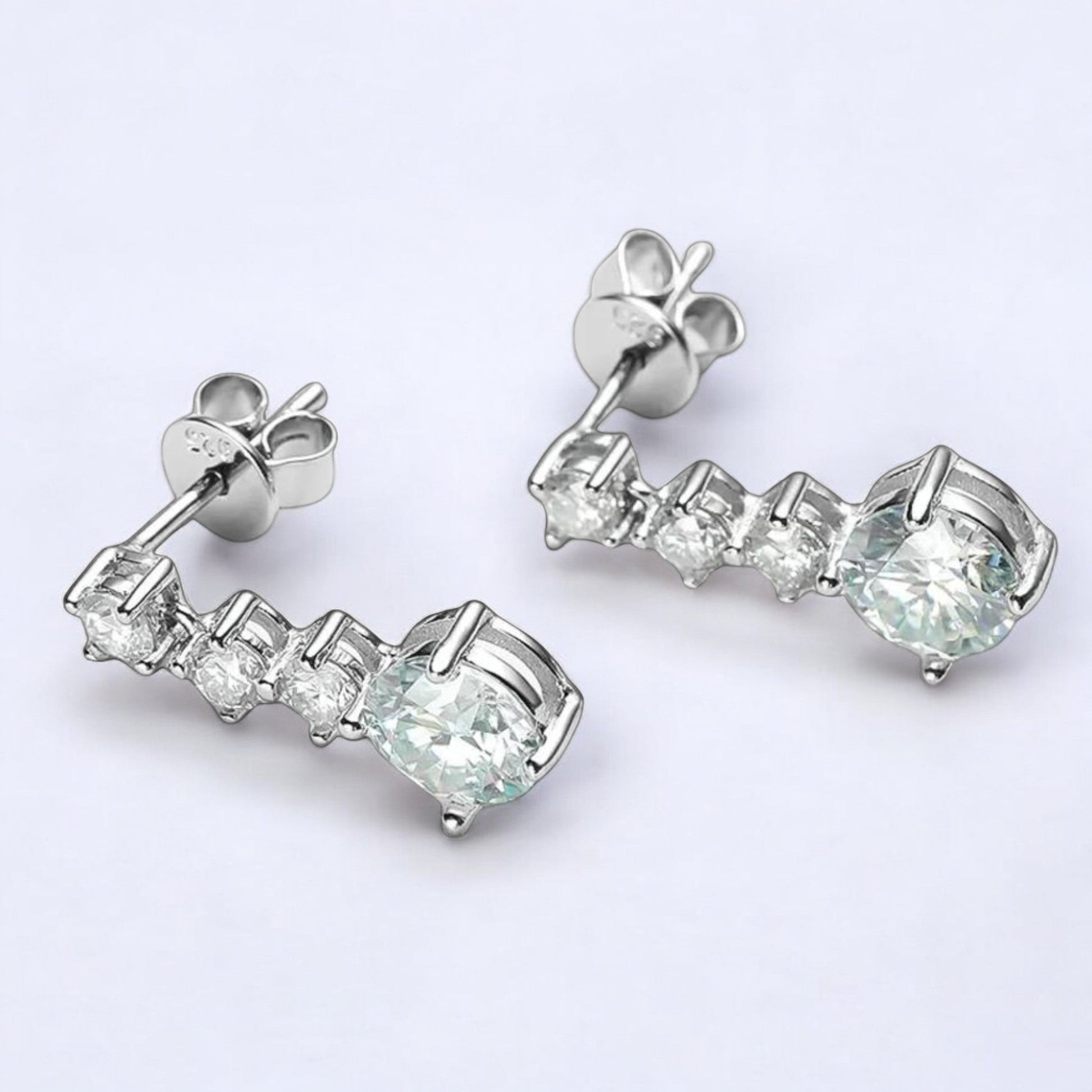 Sparkling Moissanite Dangle Earrings - Dazzle and Grace