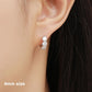 Sparkling Silver Half - Hoop Moissanite Earrings - Dazzle and Grace