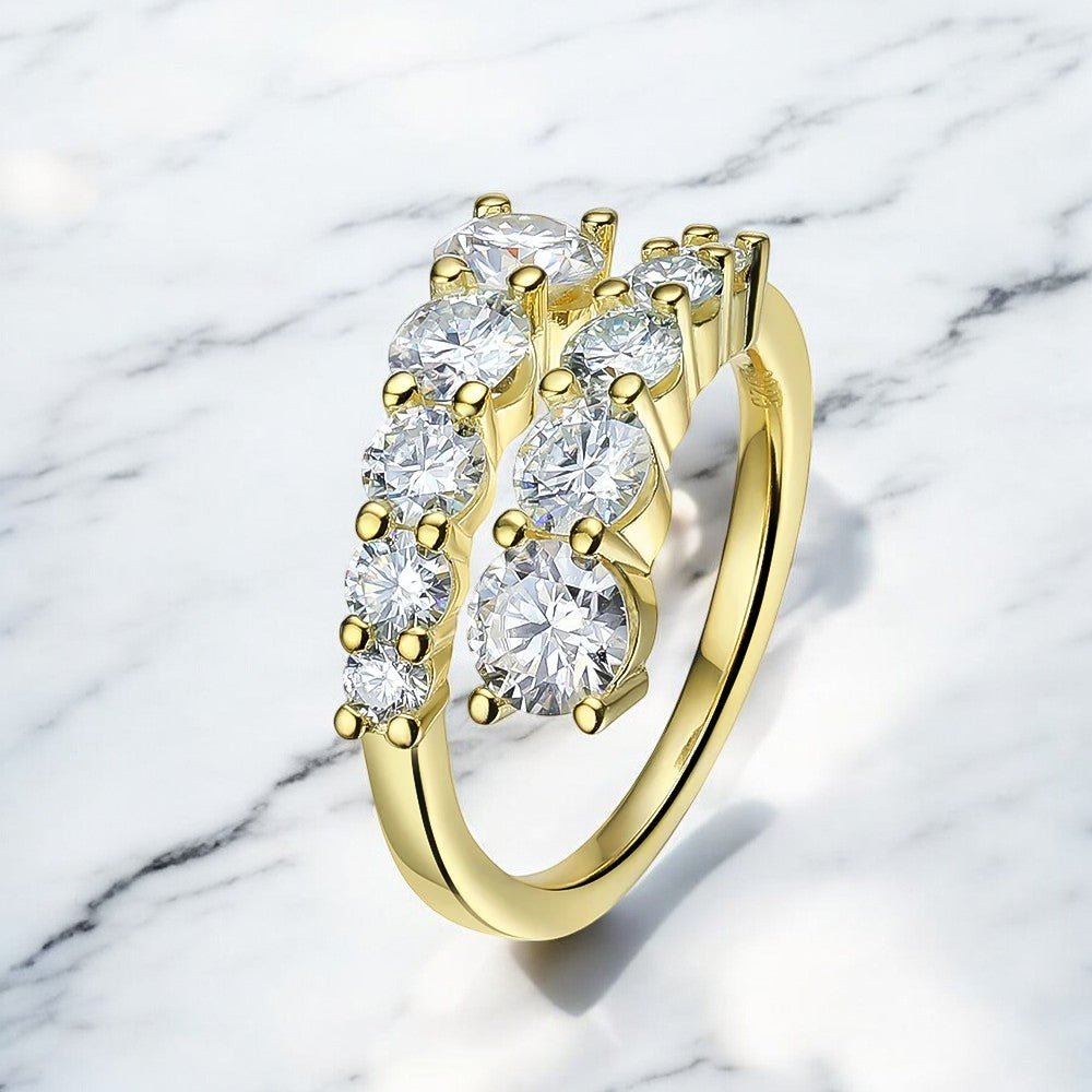 Split Moissanite Ring - Dazzle and Grace