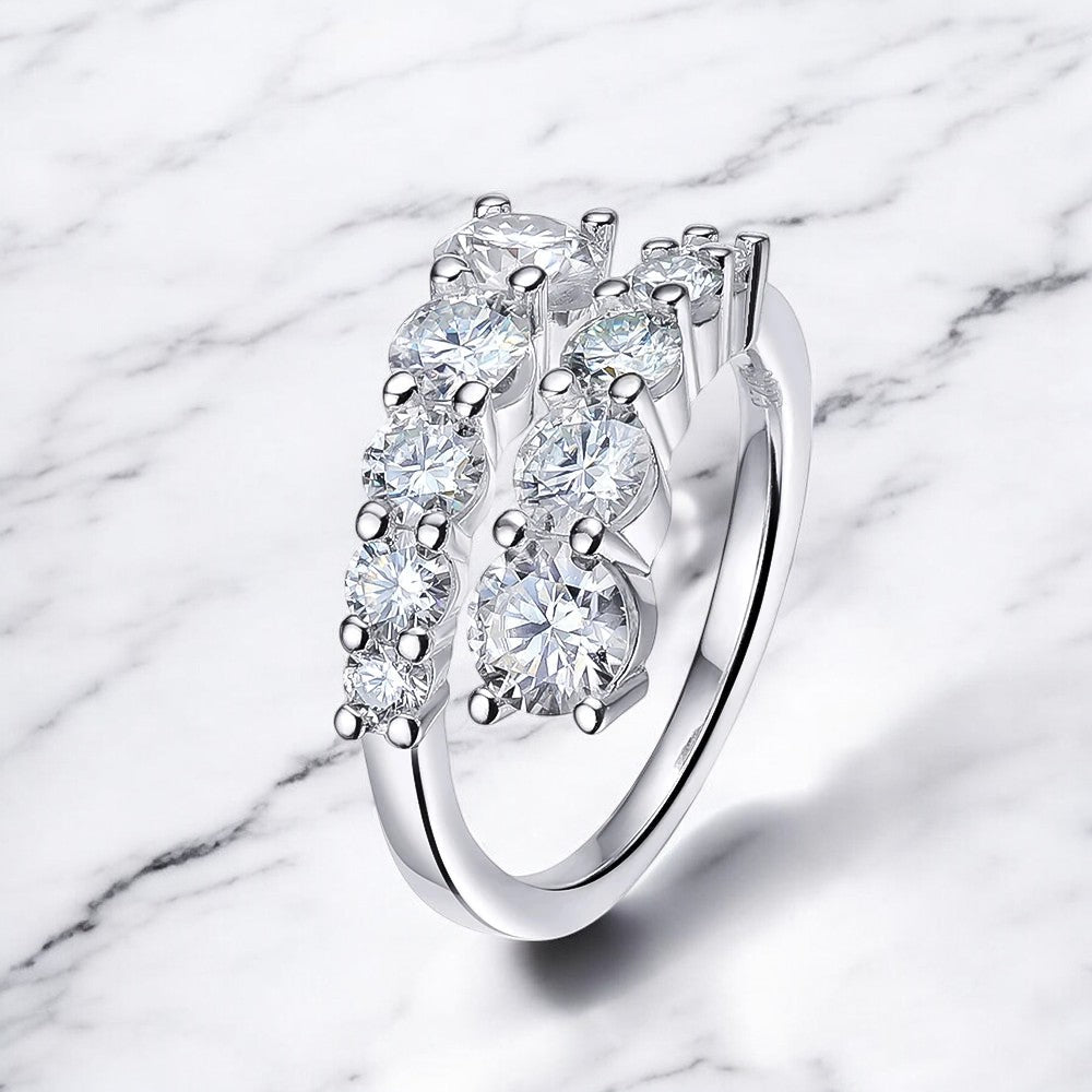 Split Moissanite Ring - Dazzle and Grace