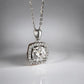 Square Moissanite Pendant in Silver - Dazzle and Grace