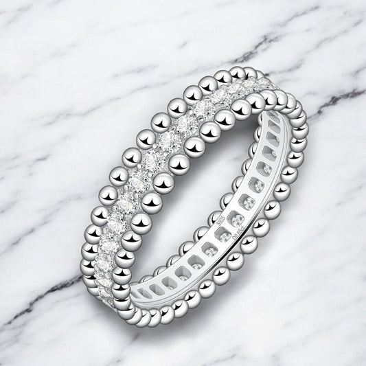 Stackable Full Eternity Moissanite Band - Dazzle and Grace