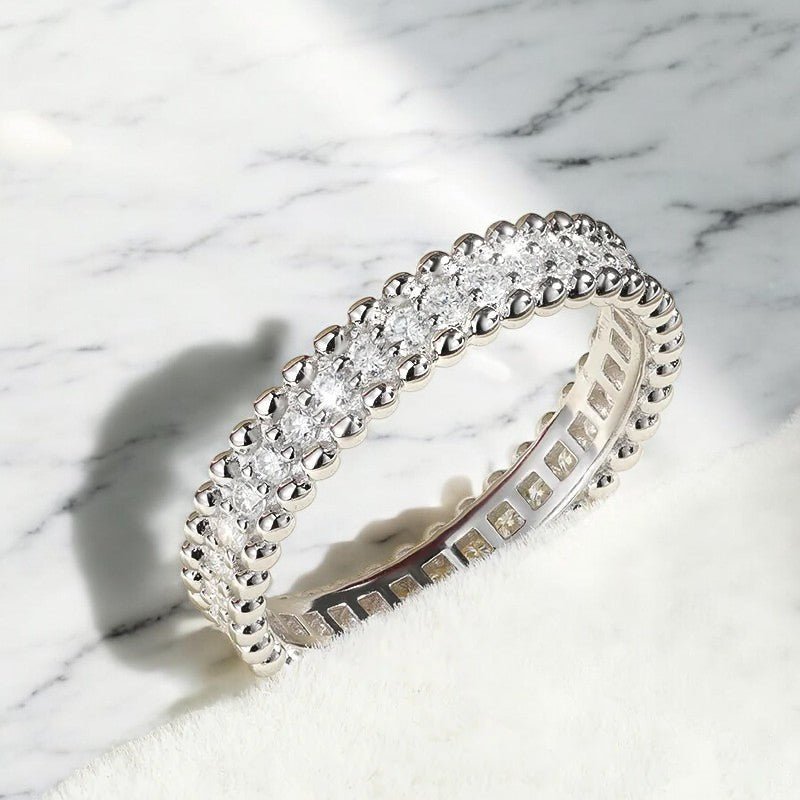 Stackable Full Eternity Moissanite Band - Dazzle and Grace