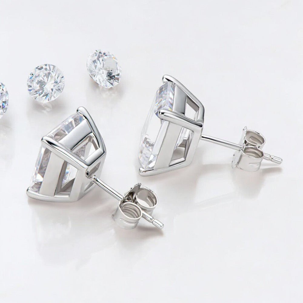 Timeless Elegance: Emerald Cut Moissanite Studs - Dazzle and Grace