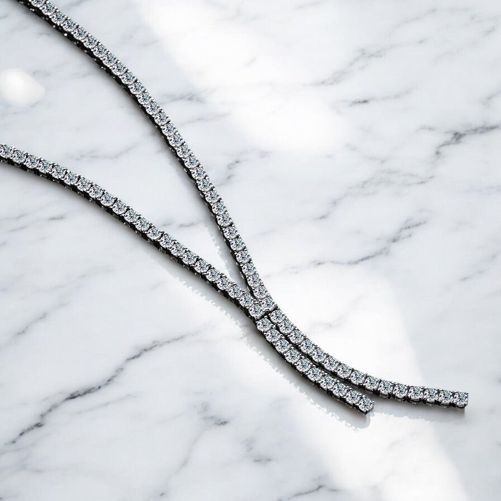 Twin Tennis Necklace Chain - Dazzle and Grace