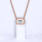 Two Carat Emerald Cut Moissanite Pendant Necklace - Dazzle and Grace