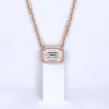 Two Carat Emerald Cut Moissanite Pendant Necklace - Dazzle and Grace